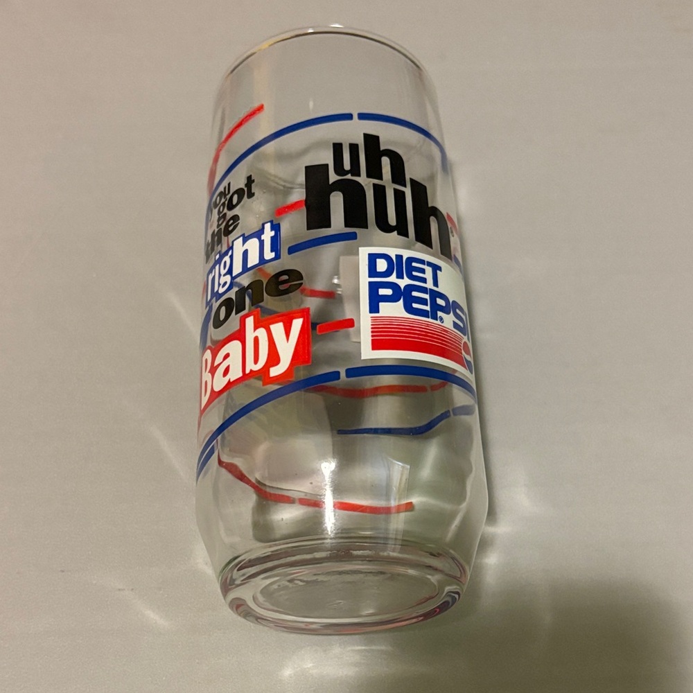 Retro Diet Pepsi “You Got The Right One Baby” Glass 16oz 6" Tall